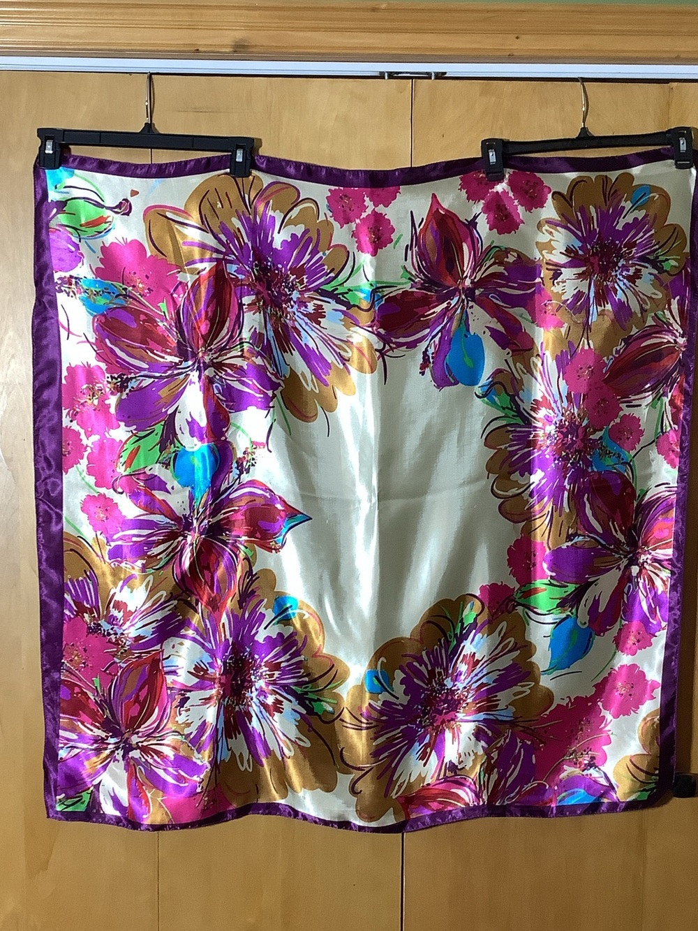 Large vibrant silk scarf